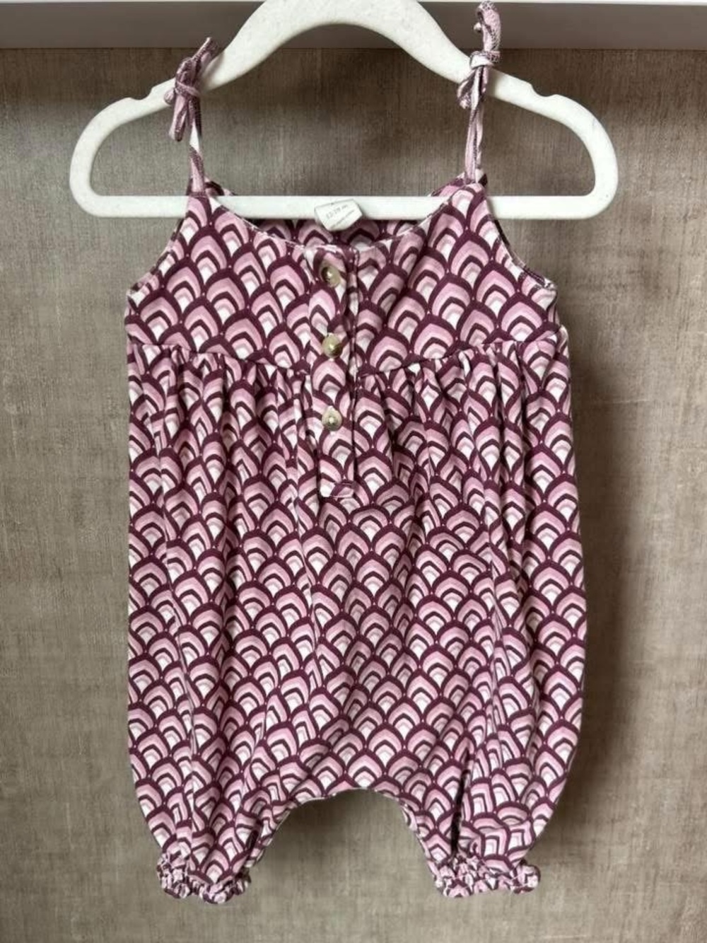 kate quinn Purple and White Patterned Girls Romper